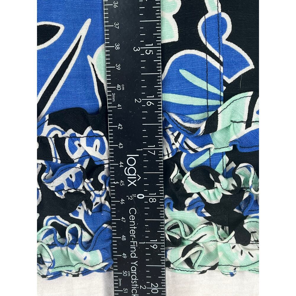 Etcetera linen blend blue green floral knee length skirt, size 6 EUC - Picture 10 of 10